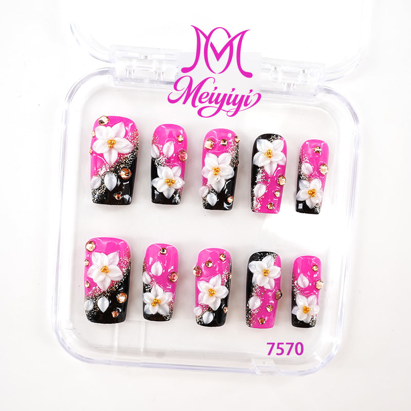 7570-MYY's designer original high-end design customized luxury hand-painted wearable nail art