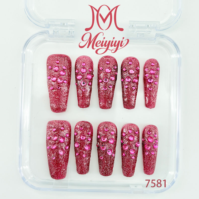 7581-MYY's designer original high-end design customized luxury hand-painted wearable nail art
