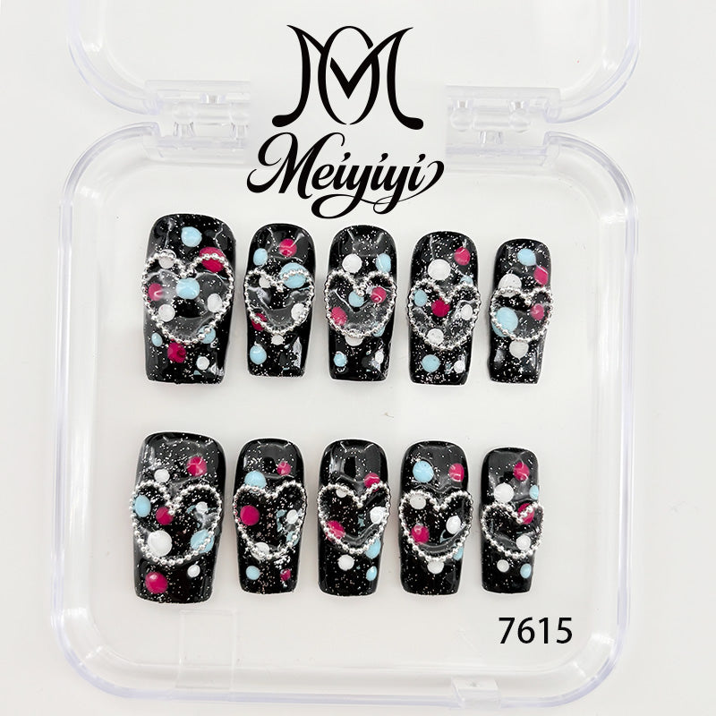 7615-MYY's designer original high-end design customized luxury hand-painted wearable nail art