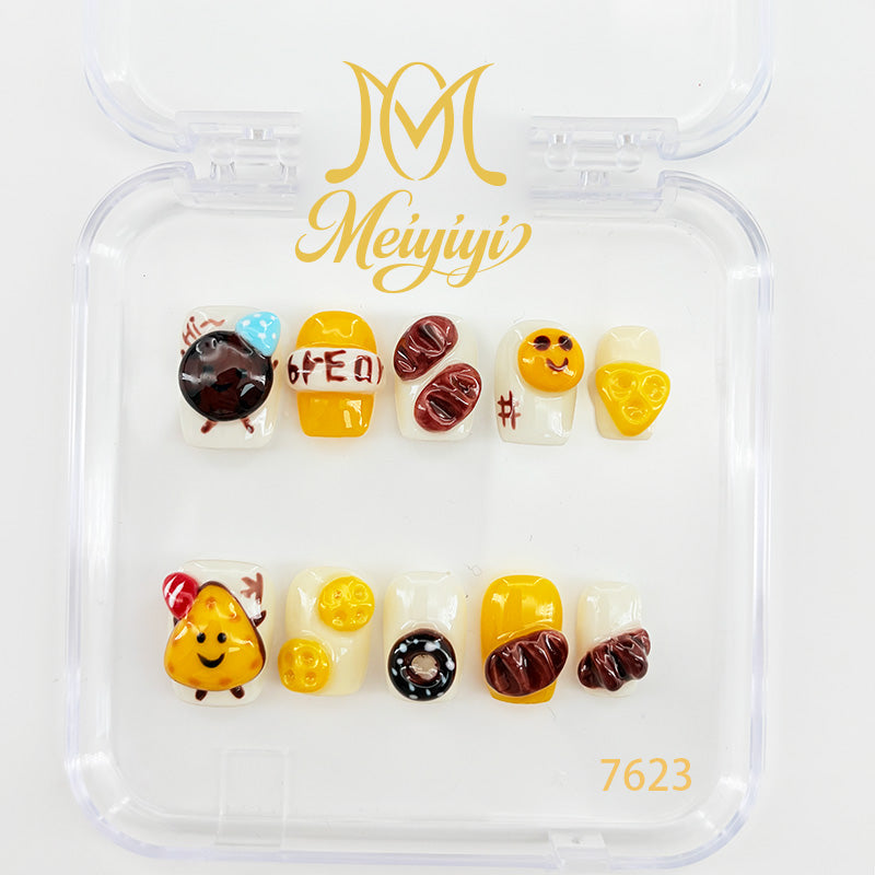 7623-MYY's designer original high-end design customized luxury hand-painted wearable nail art