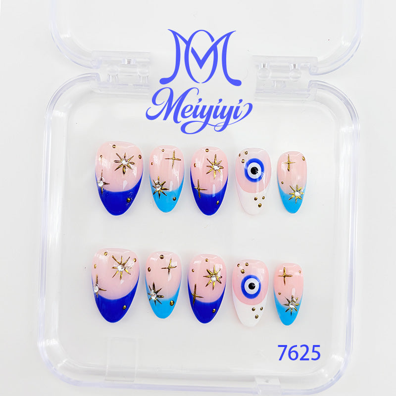 7625-MYY's designer original high-end design customized luxury hand-painted wearable nail art
