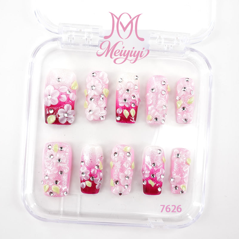 7626-MYY's designer original high-end design customized luxury hand-painted wearable nail art