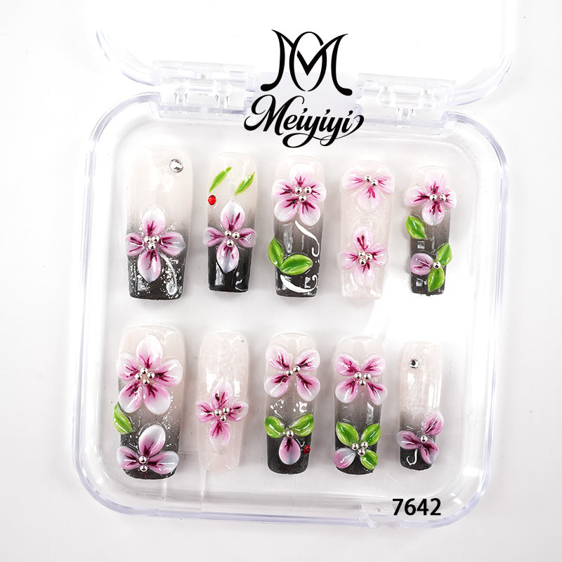 7642-MYY's designer original high-end design customized luxury hand-painted wearable nail art