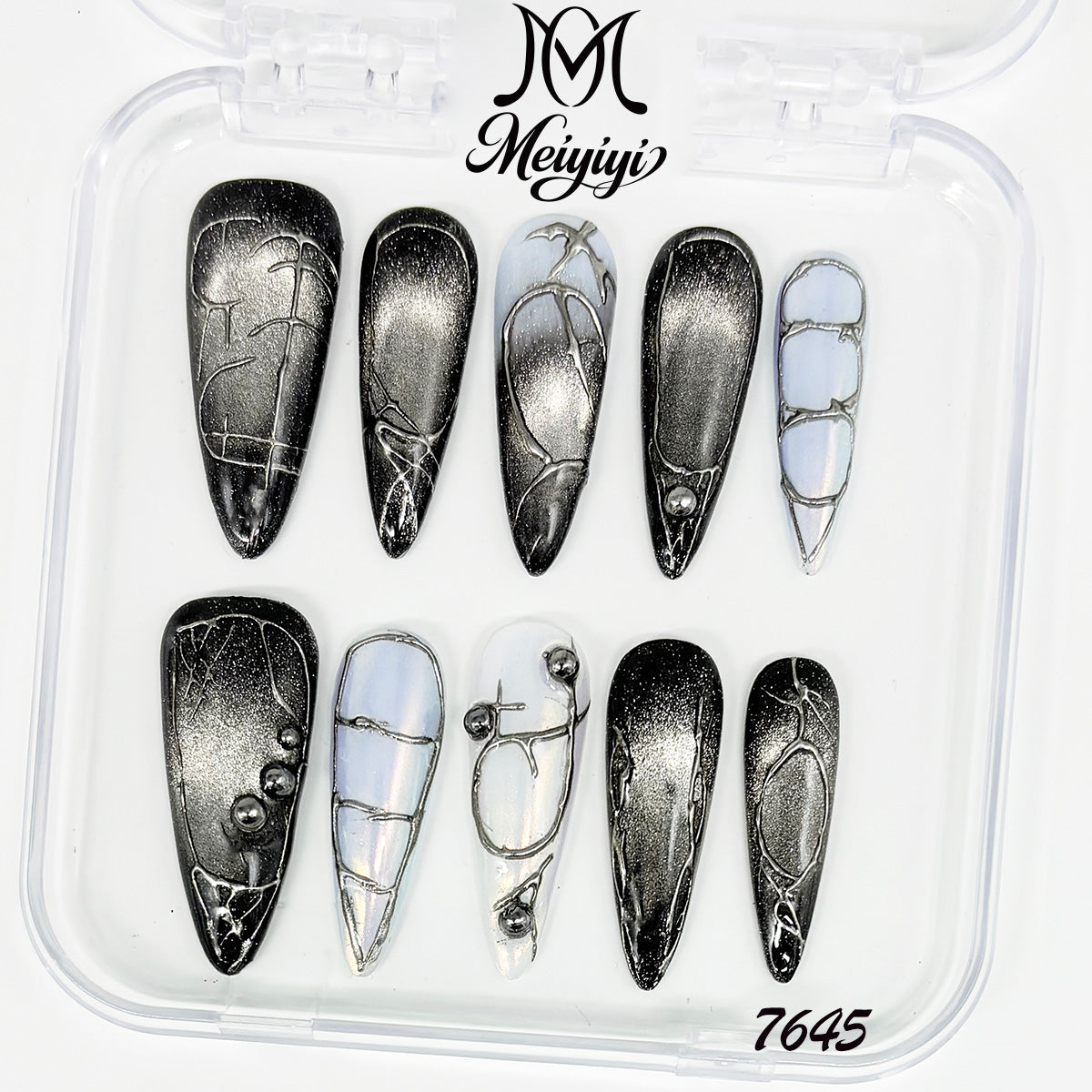 7645-MYY's designer original high-end design customized luxury hand-painted wearable nail art