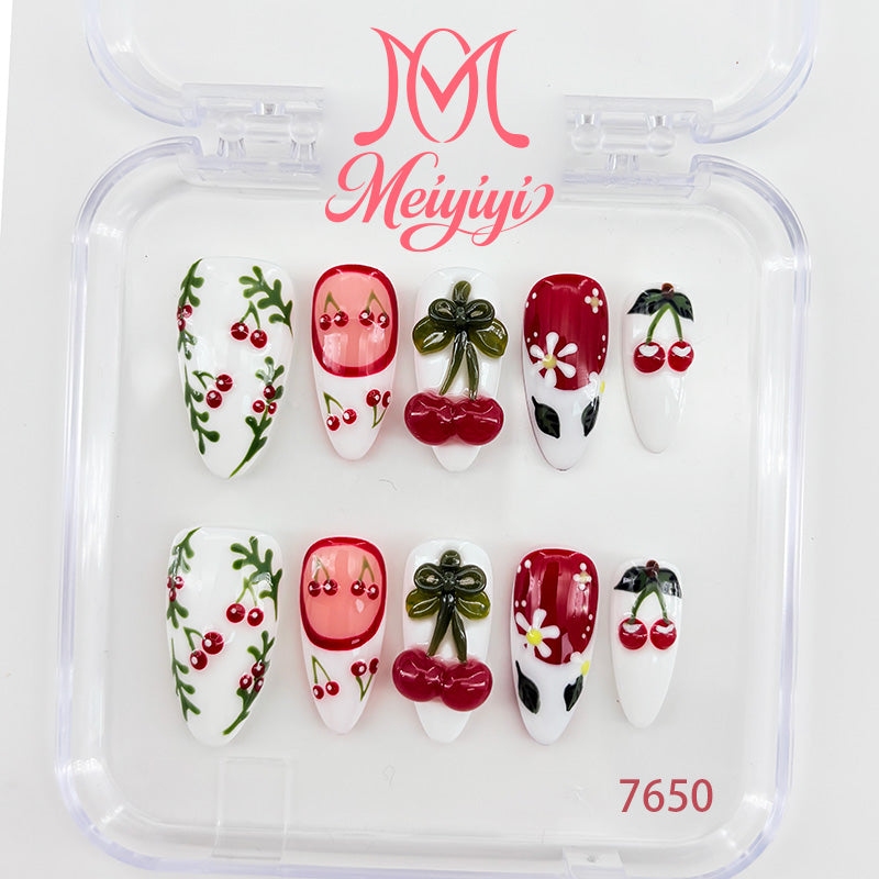 7650-MYY's designer original high-end design customized luxury hand-painted wearable nail art