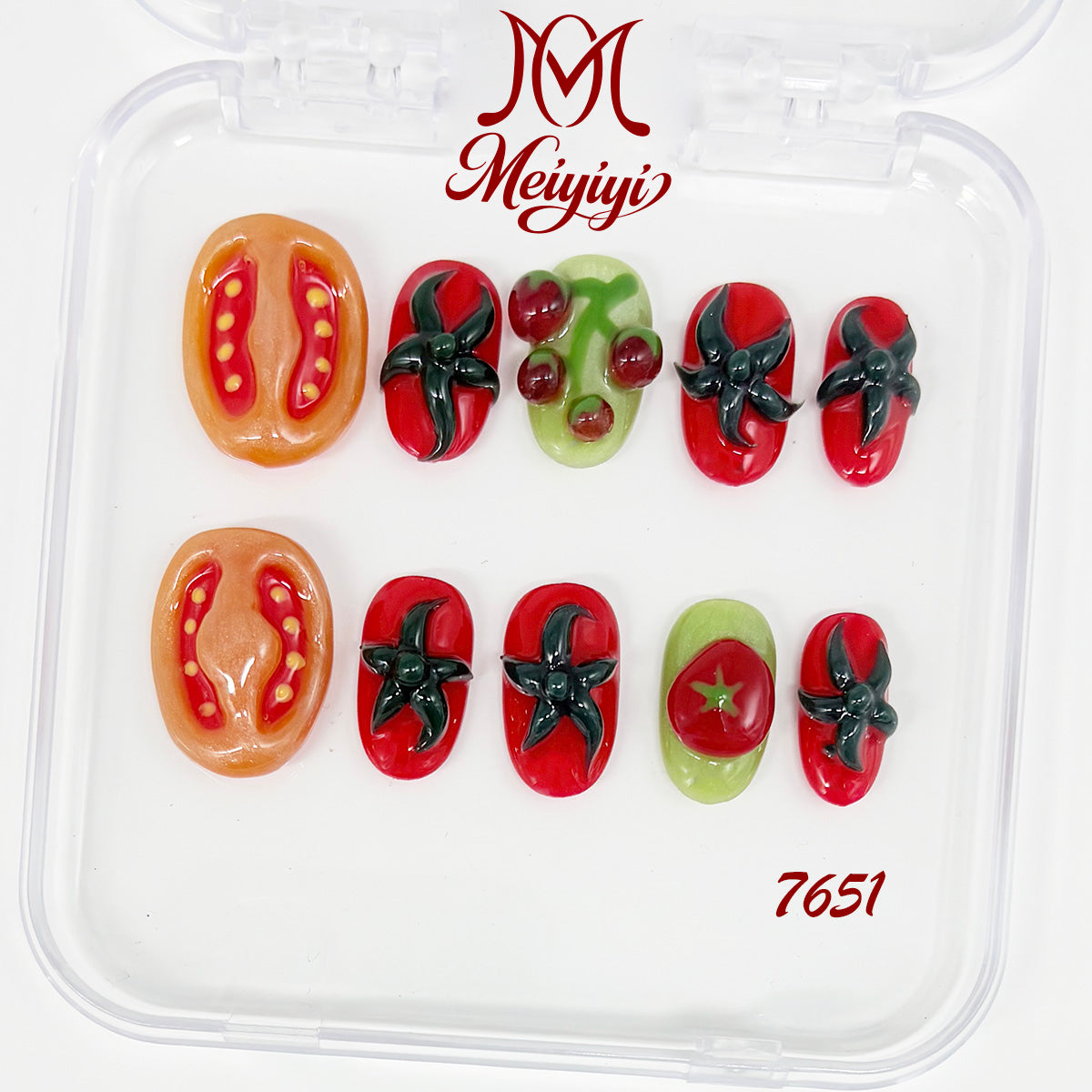 7651-MYY's designer original high-end design customized luxury hand-painted wearable nail art
