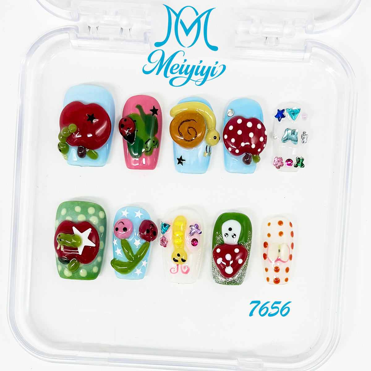7656-MYY's designer original high-end design customized luxury hand-painted wearable nail art