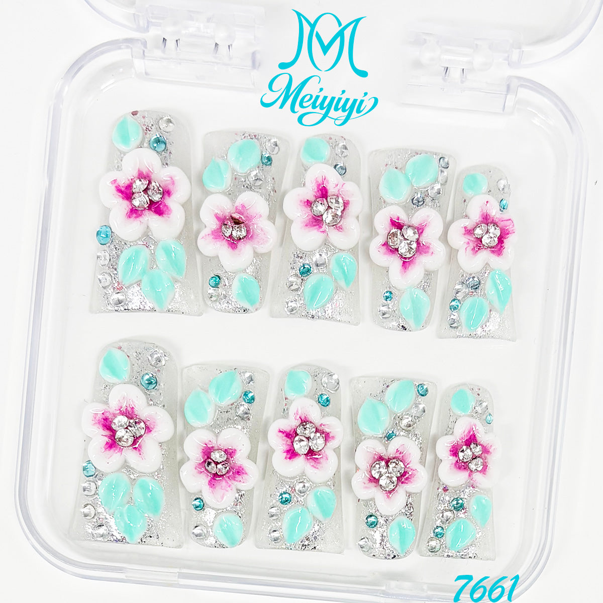 7661-MYY's designer original high-end design customized luxury hand-painted wearable nail art