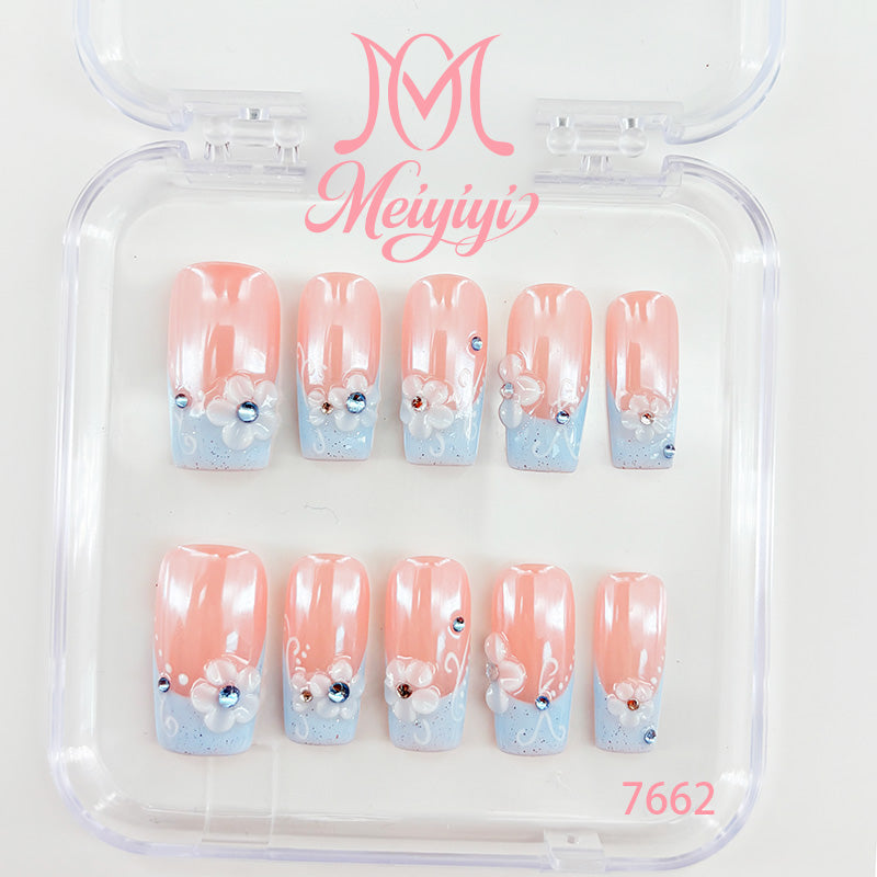 7662-MYY's designer original high-end design customized luxury hand-painted wearable nail art