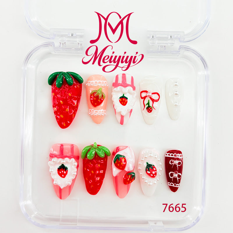 7665-MYY's designer original high-end design customized luxury hand-painted wearable nail art