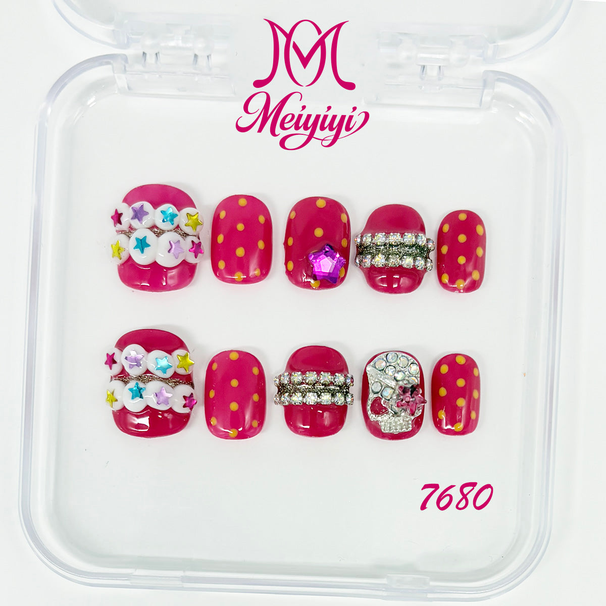 7680-MYY's designer original high-end design customized luxury hand-painted wearable nail art