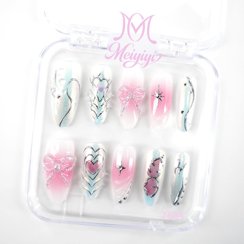 7684-MYY's designer original high-end design customized luxury hand-painted wearable nail art