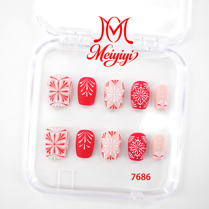 7686-MYY's designer original high-end design customized luxury hand-painted wearable nail art