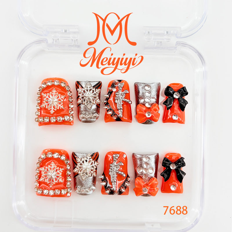 7688-MYY's designer original high-end design customized luxury hand-painted wearable nail art