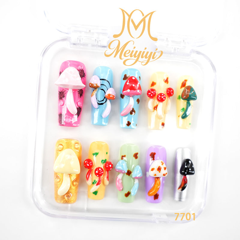 7701-MYY's designer original high-end design customized luxury hand-painted wearable nail art