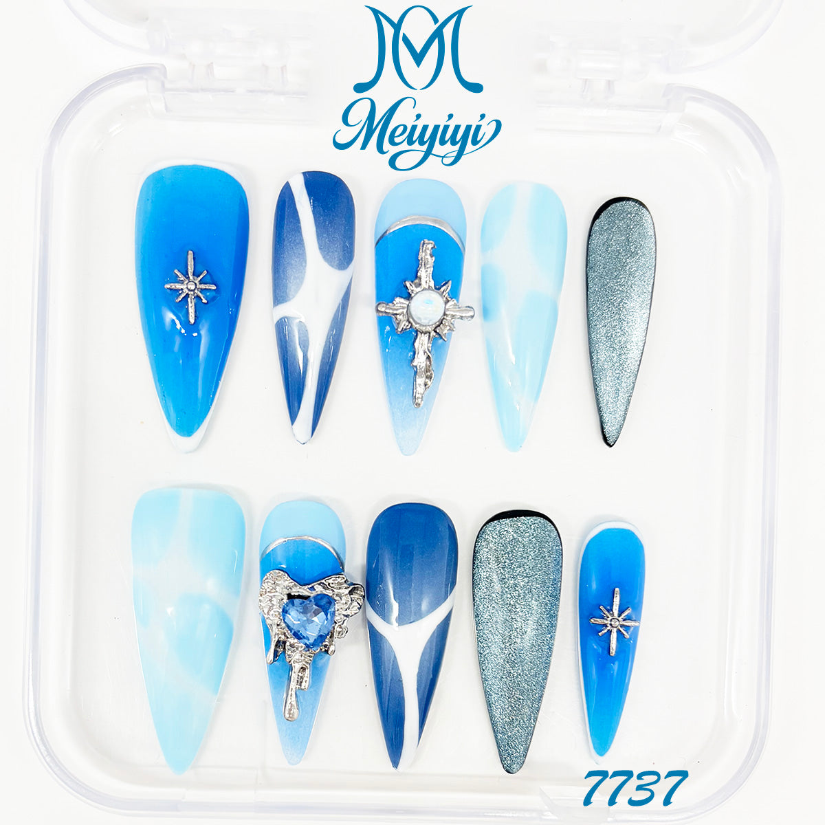 7737-MYY's designer original high-end design customized luxury hand-painted wearable nail art