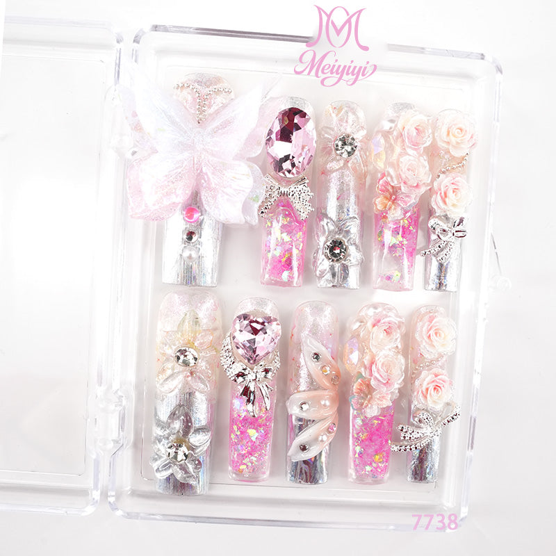 7738-MYY's designer original high-end design customized luxury hand-painted wearable nail art