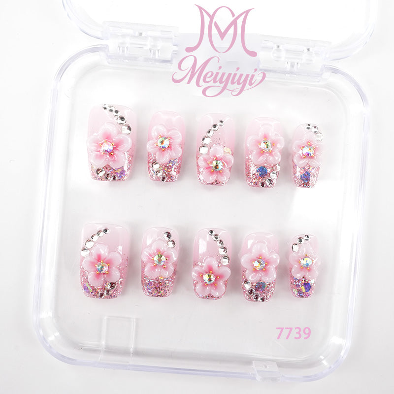 7739-MYY's designer original high-end design customized luxury hand-painted wearable nail art
