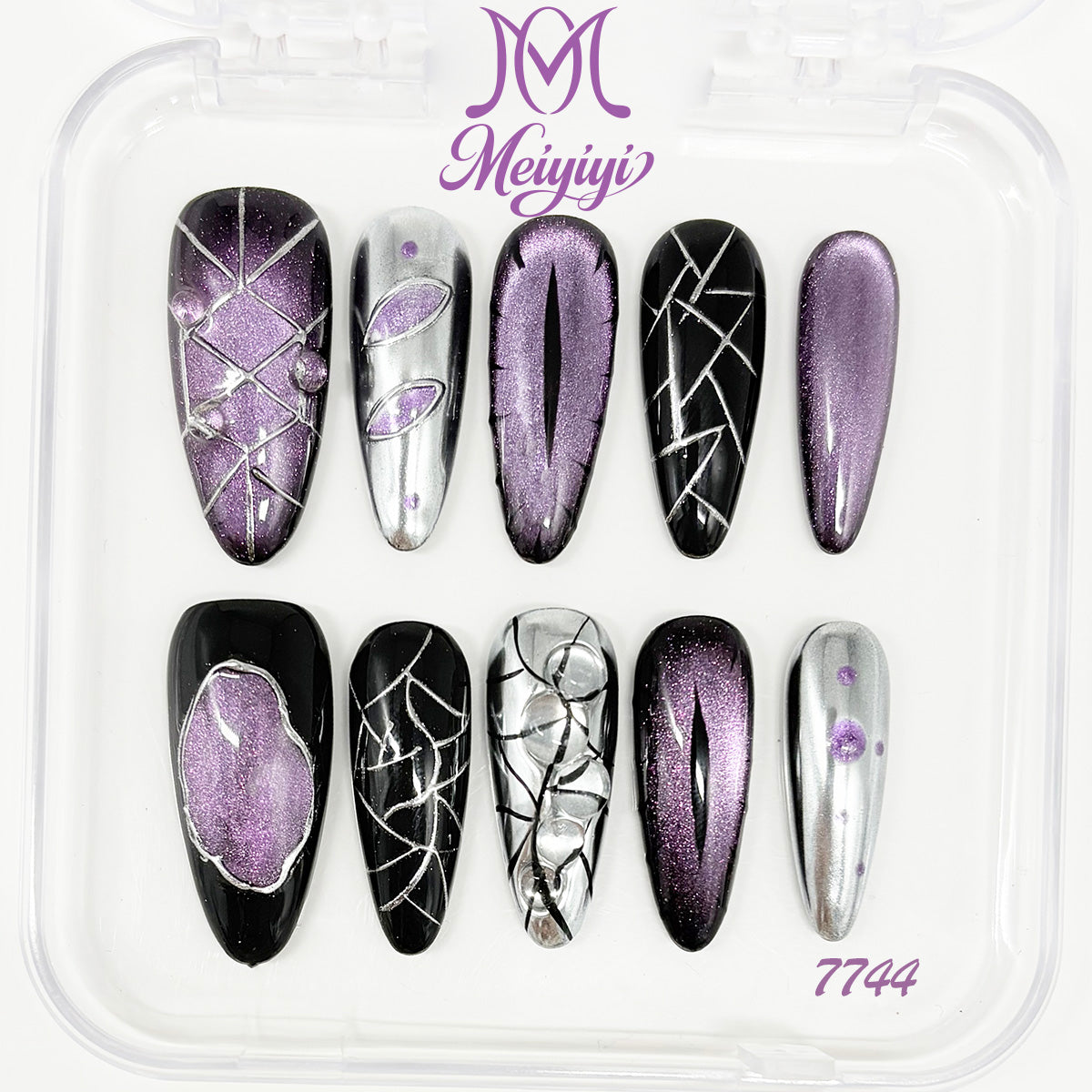 7744-MYY's designer original high-end design customized luxury hand-painted wearable nail art