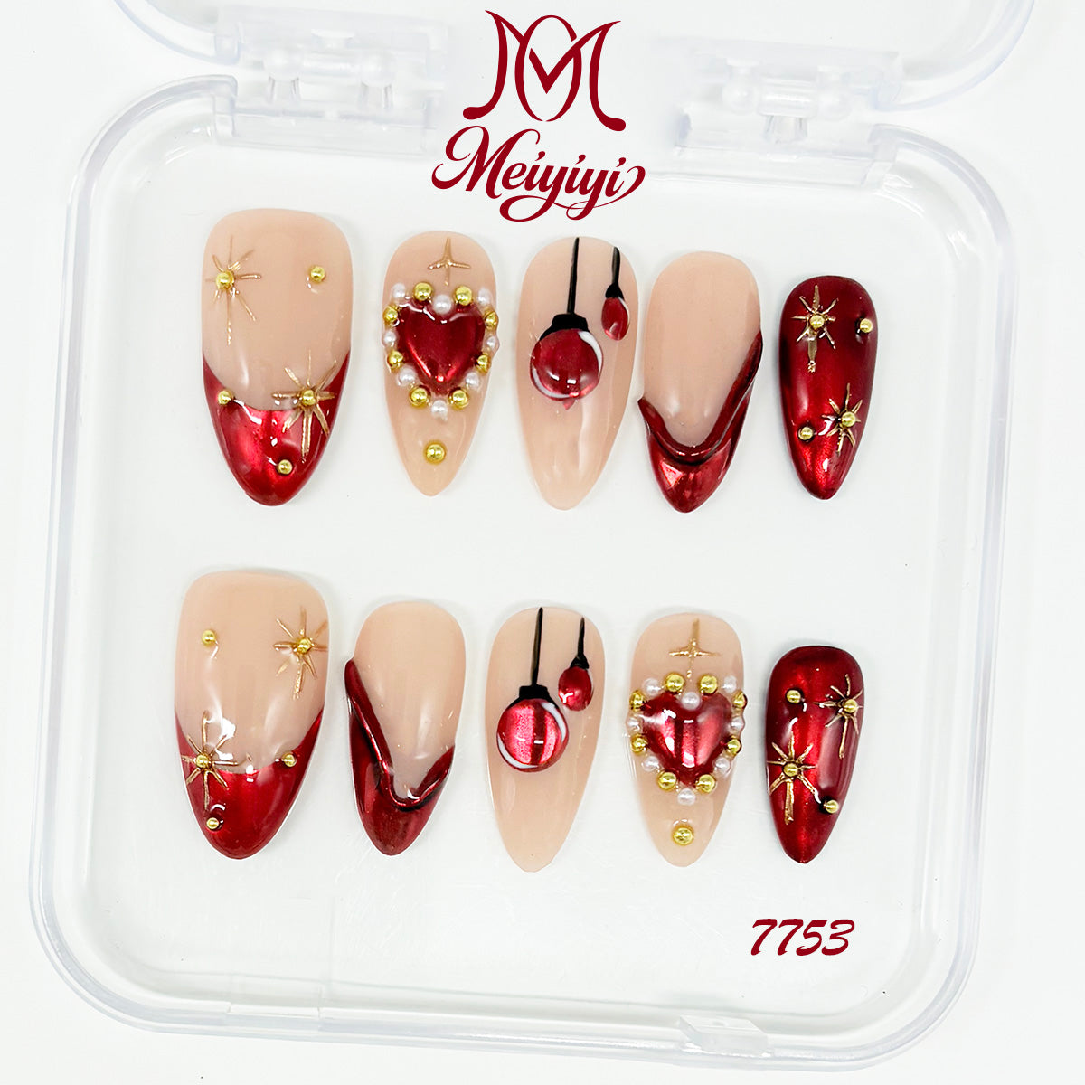 7753-MYY's designer original high-end design customized luxury hand-painted wearable nail art