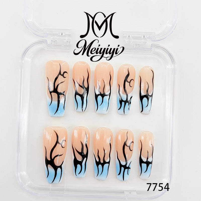 7754-MYY's designer original high-end design customized luxury hand-painted wearable nail art