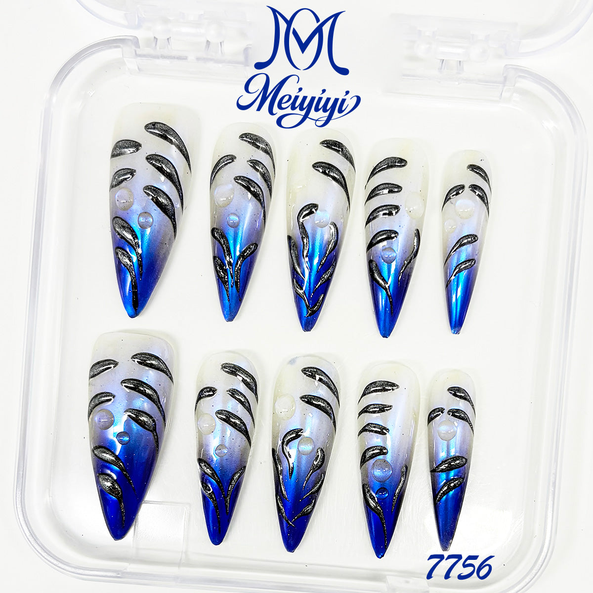 7756-MYY's designer original high-end design customized luxury hand-painted wearable nail art