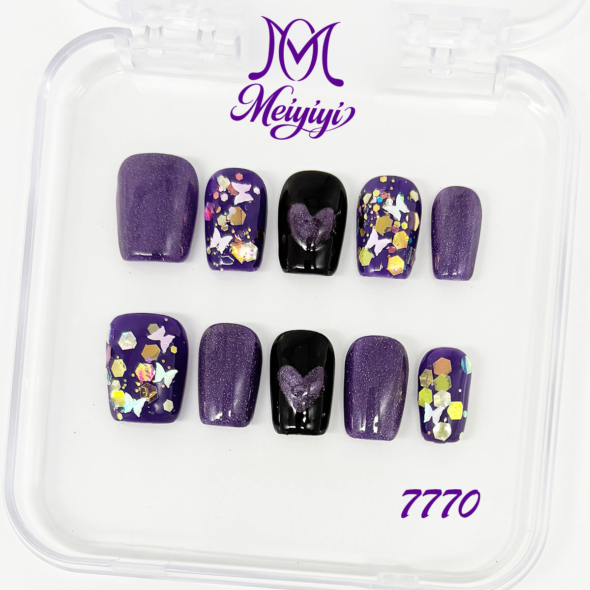 7770-MYY's designer original high-end design customized luxury hand-painted wearable nail art
