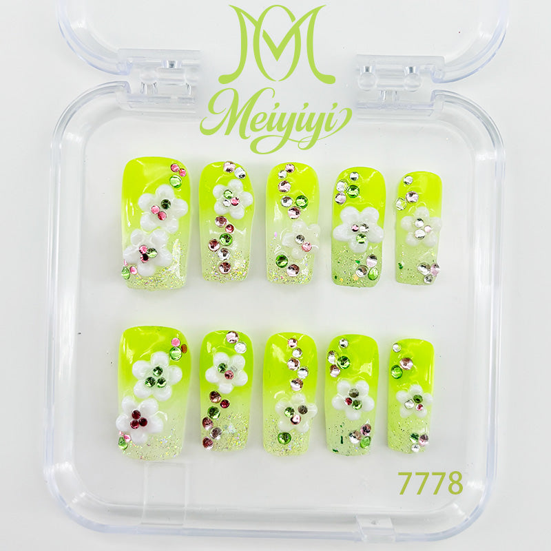 7778-MYY's designer original high-end design customized luxury hand-painted wearable nail art