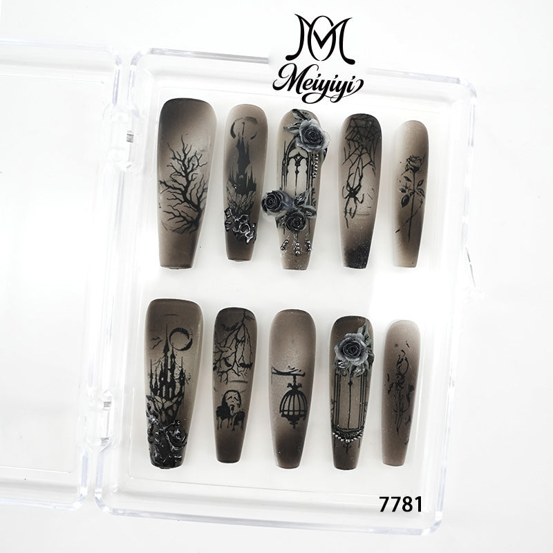 7781-MYY's designer original high-end design customized luxury hand-painted wearable nail art