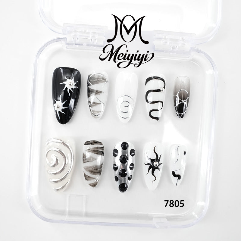 7805-MYY's designer original high-end design customized luxury hand-painted wearable nail art