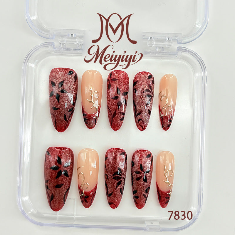 7830-MYY's designer original high-end design customized luxury hand-painted wearable nail art
