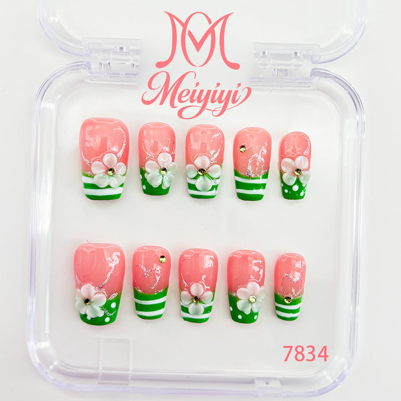 7834-MYY's designer original high-end design customized luxury hand-painted wearable nail art