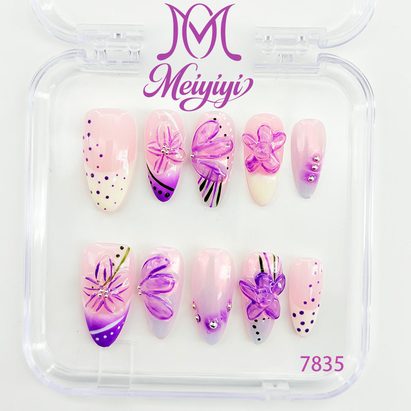 7835-MYY's designer original high-end design customized luxury hand-painted wearable nail art
