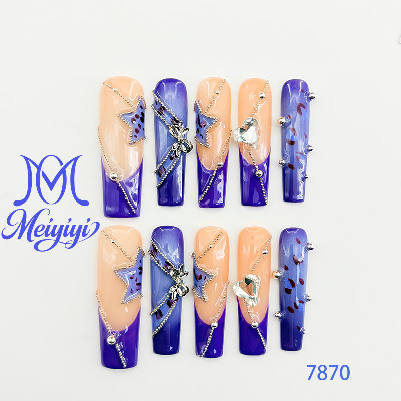 7870-MYY's designer original high-end design customized luxury hand-painted wearable nail art