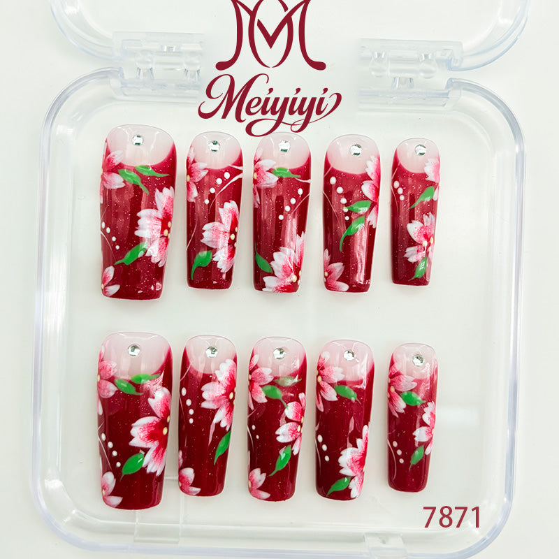 7871-MYY's designer original high-end design customized luxury hand-painted wearable nail art