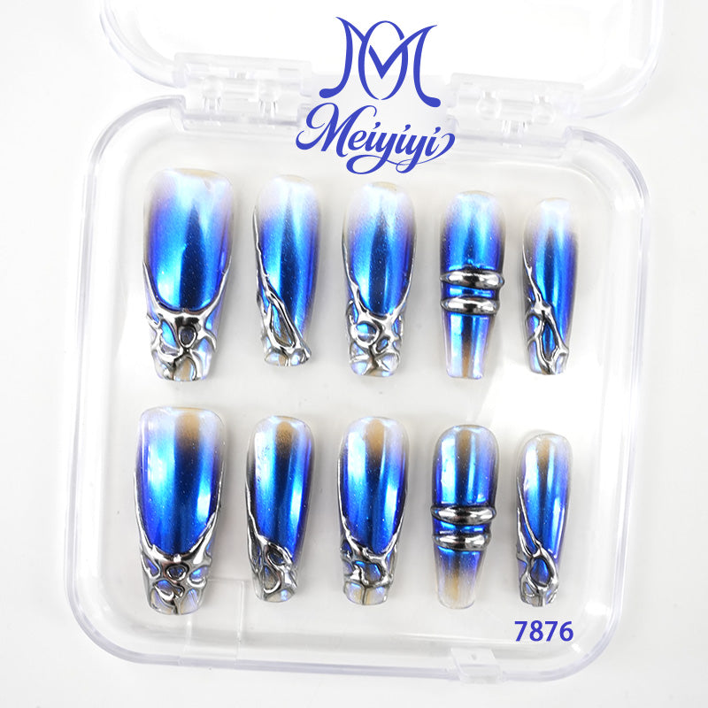 7876-MYY's designer original high-end design customized luxury hand-painted wearable nail art