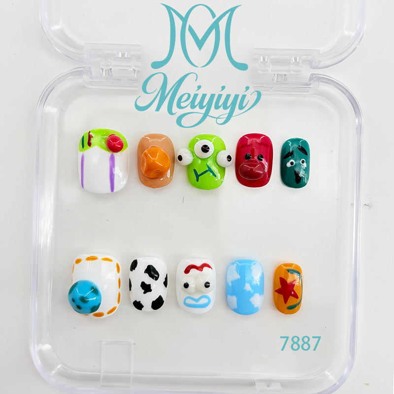 7887-MYY's designer original high-end design customized luxury hand-painted wearable nail art