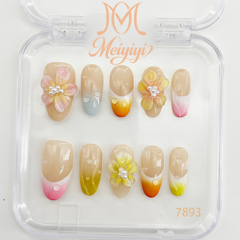 7893-MYY's designer original high-end design customized luxury hand-painted wearable nail art