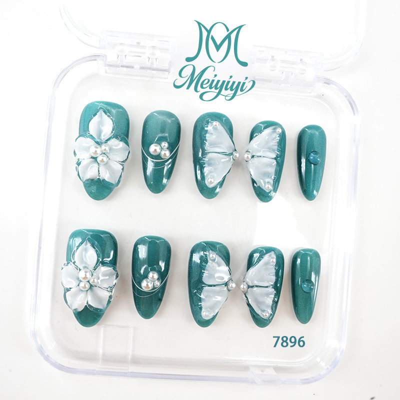 7896-MYY's designer original high-end design customized luxury hand-painted wearable nail art