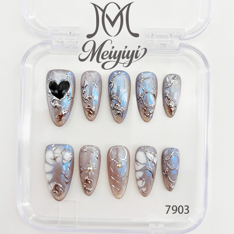 7903-MYY's designer original high-end design customized luxury hand-painted wearable nail art