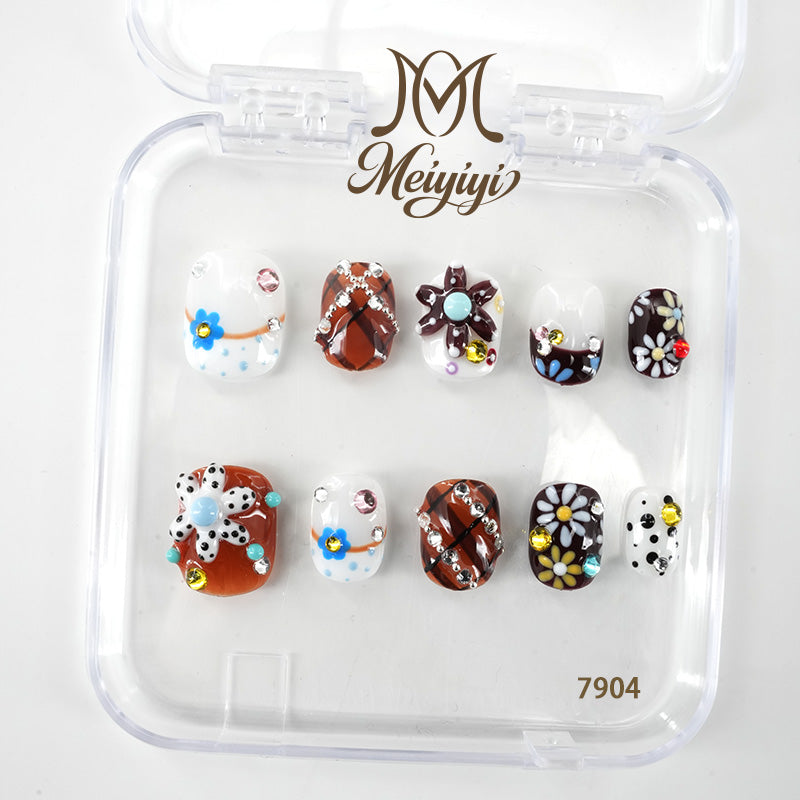 7904-MYY's designer original high-end design customized luxury hand-painted wearable nail art