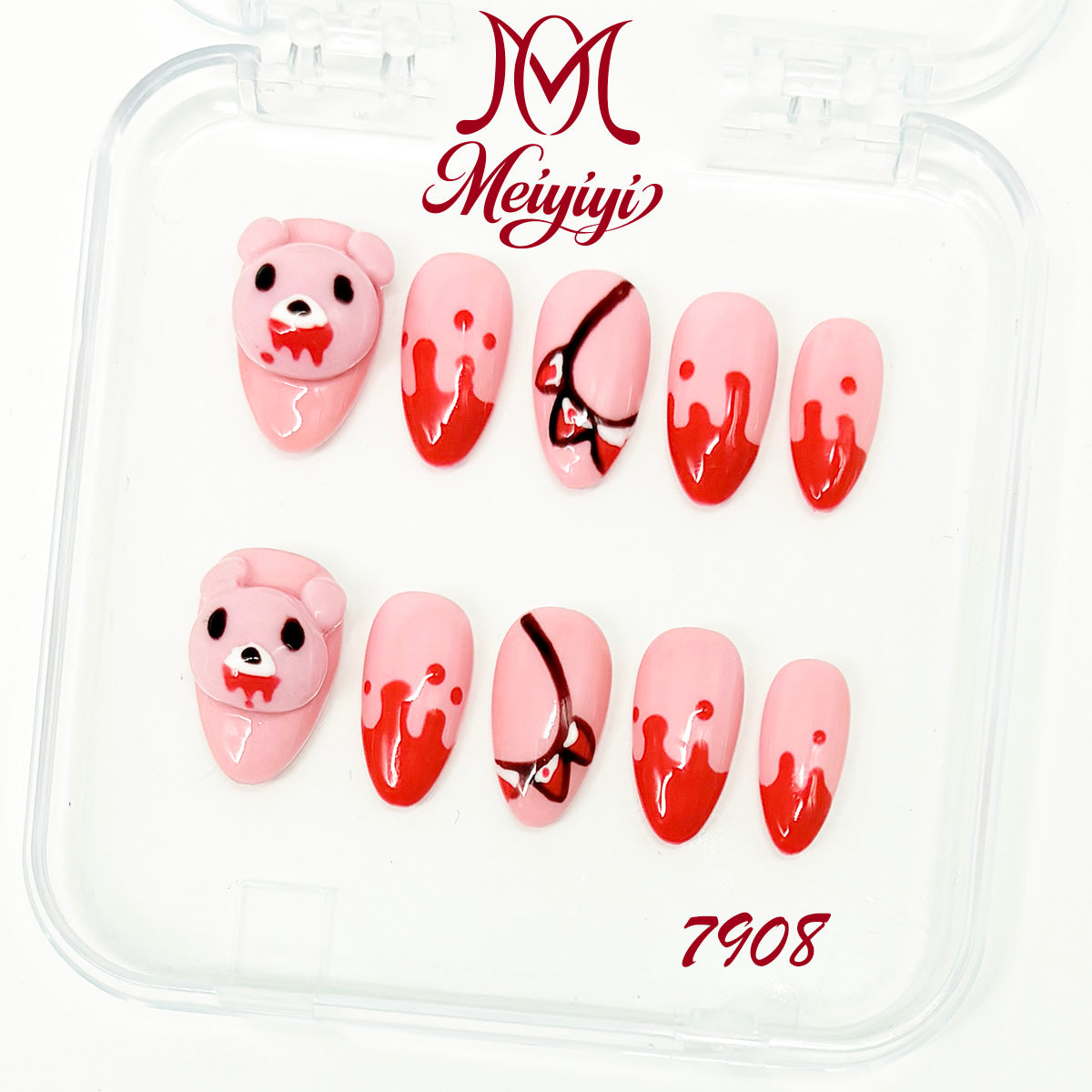 7908-MYY's designer original high-end design customized luxury hand-painted wearable nail art