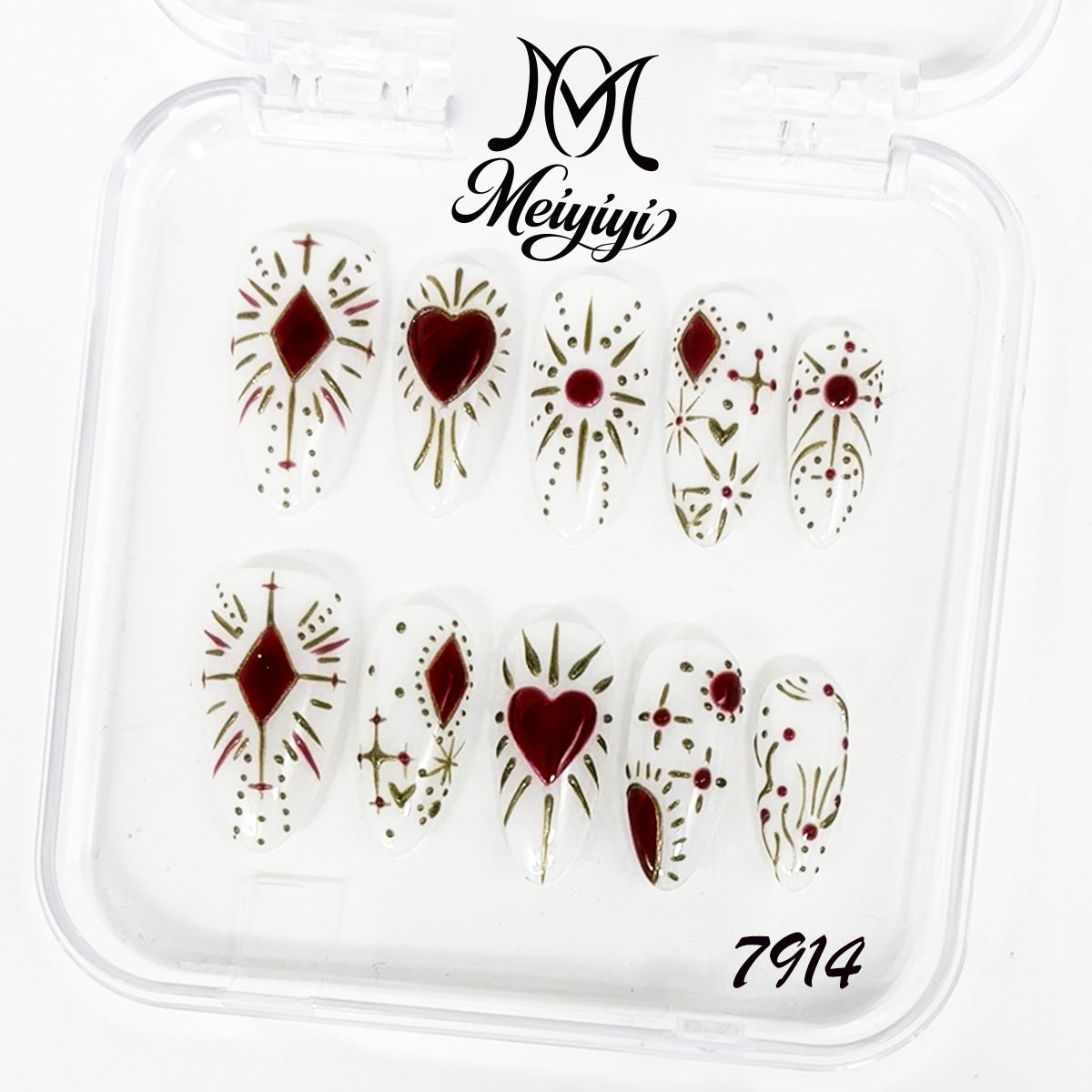 7914-MYY's designer original high-end design customized luxury hand-painted wearable nail art