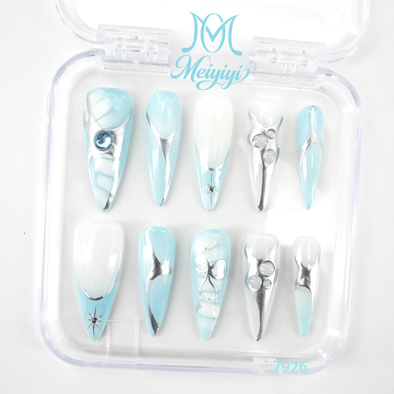 7926-MYY's designer original high-end design customized luxury hand-painted wearable nail art
