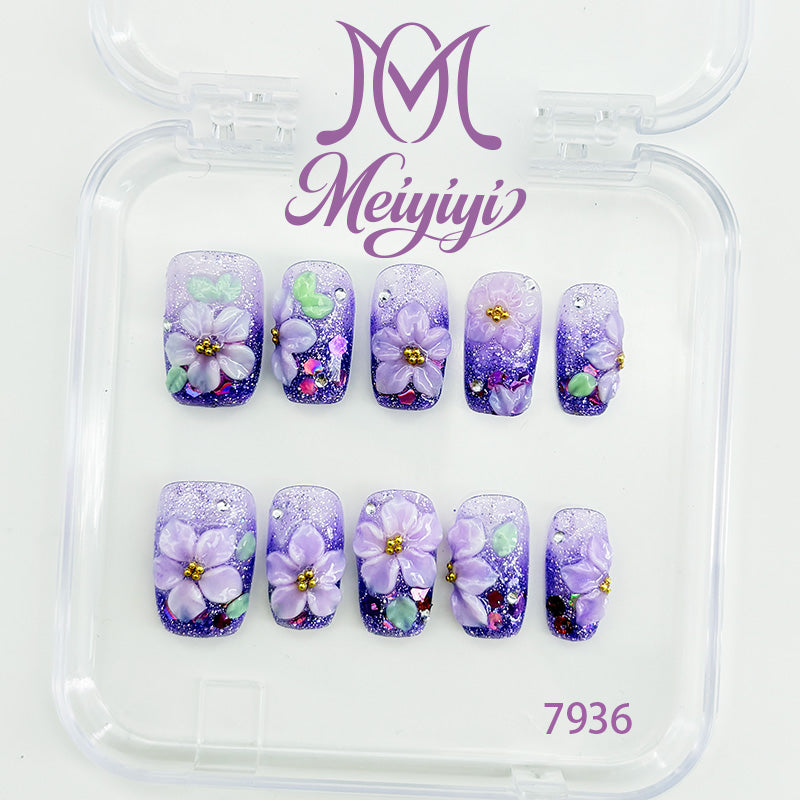7936-MYY's designer original high-end design customized luxury hand-painted wearable nail art