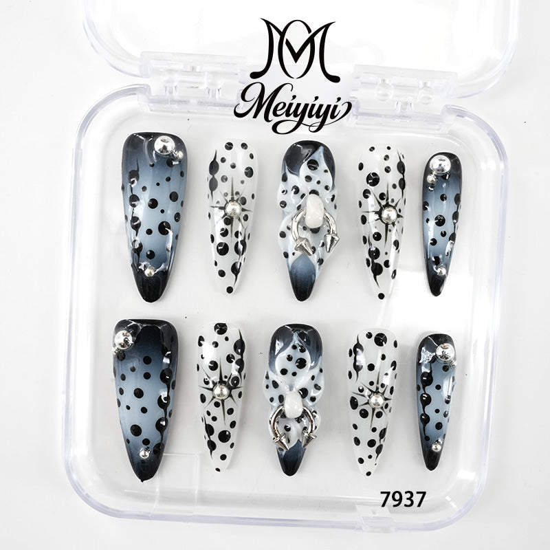 7937-MYY's designer original high-end design customized luxury hand-painted wearable nail art