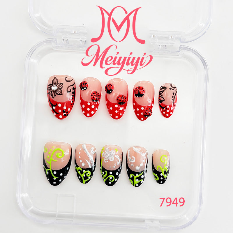 7949-MYY's designer original high-end design customized luxury hand-painted wearable nail art