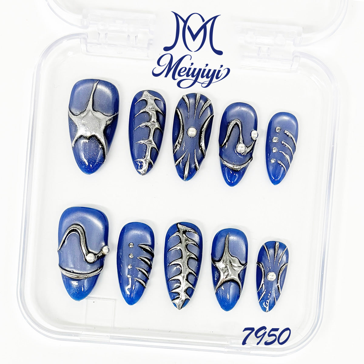 7950-MYY's designer original high-end design customized luxury hand-painted wearable nail art