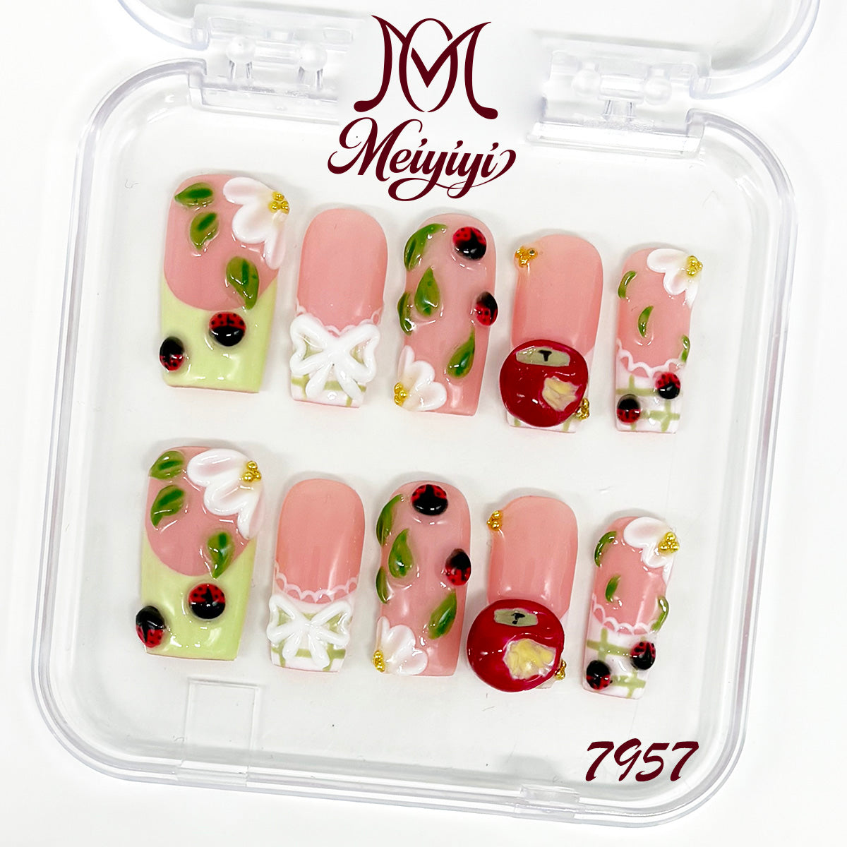 7957-MYY's designer original high-end design customized luxury hand-painted wearable nail art