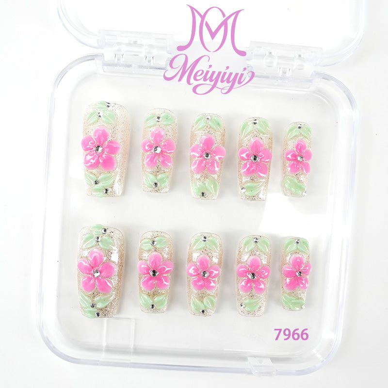 7966-MYY's designer original high-end design customized luxury hand-painted wearable nail art